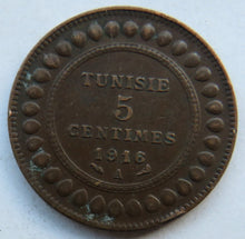 Load image into Gallery viewer, 1916-A Tunisia 5 Centimes Coin
