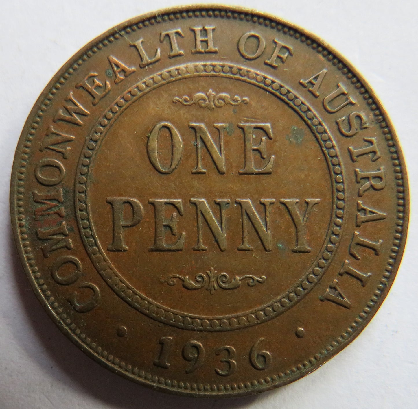 1936 King George V Australia One Penny Coin