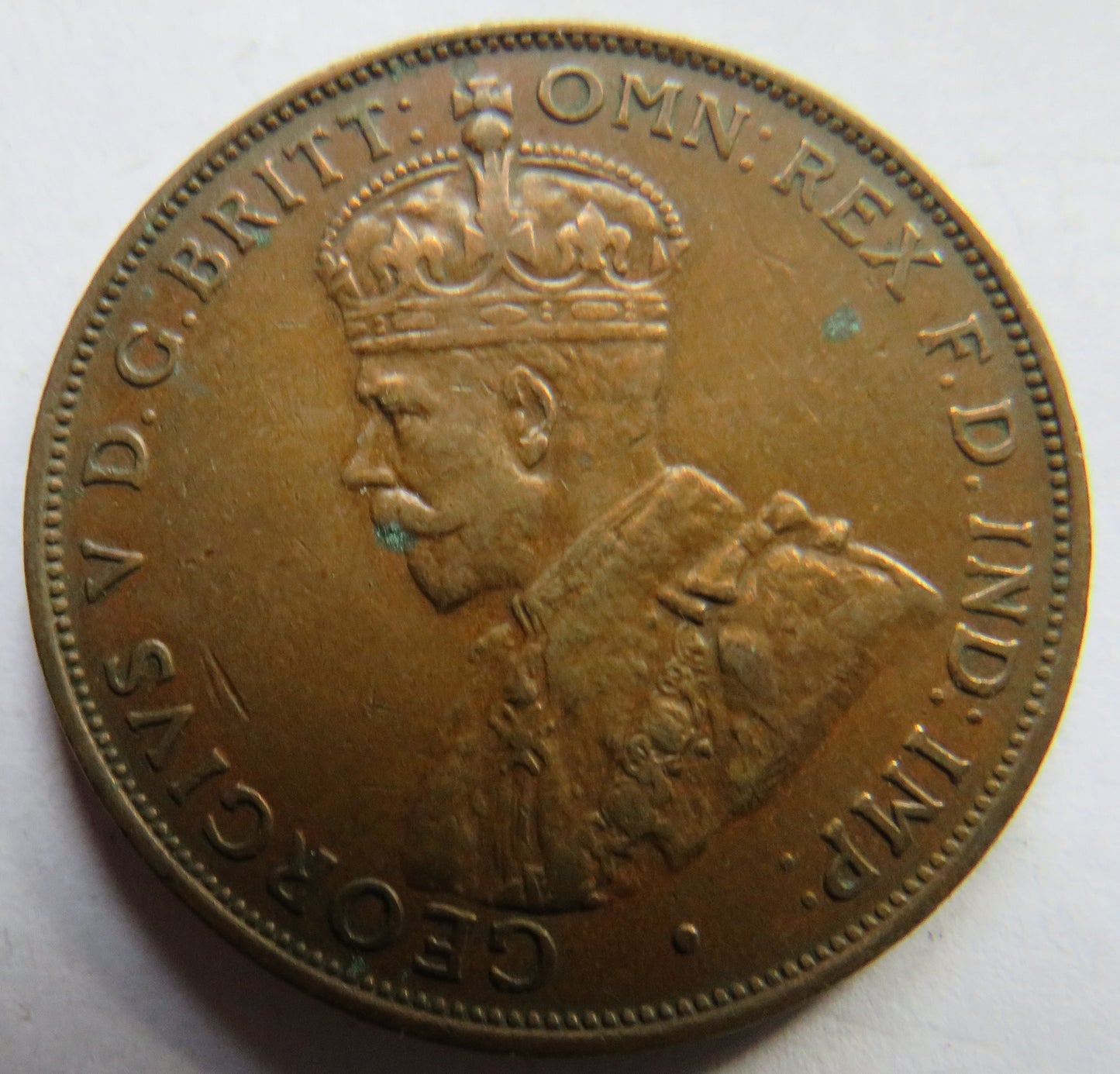 1936 King George V Australia One Penny Coin