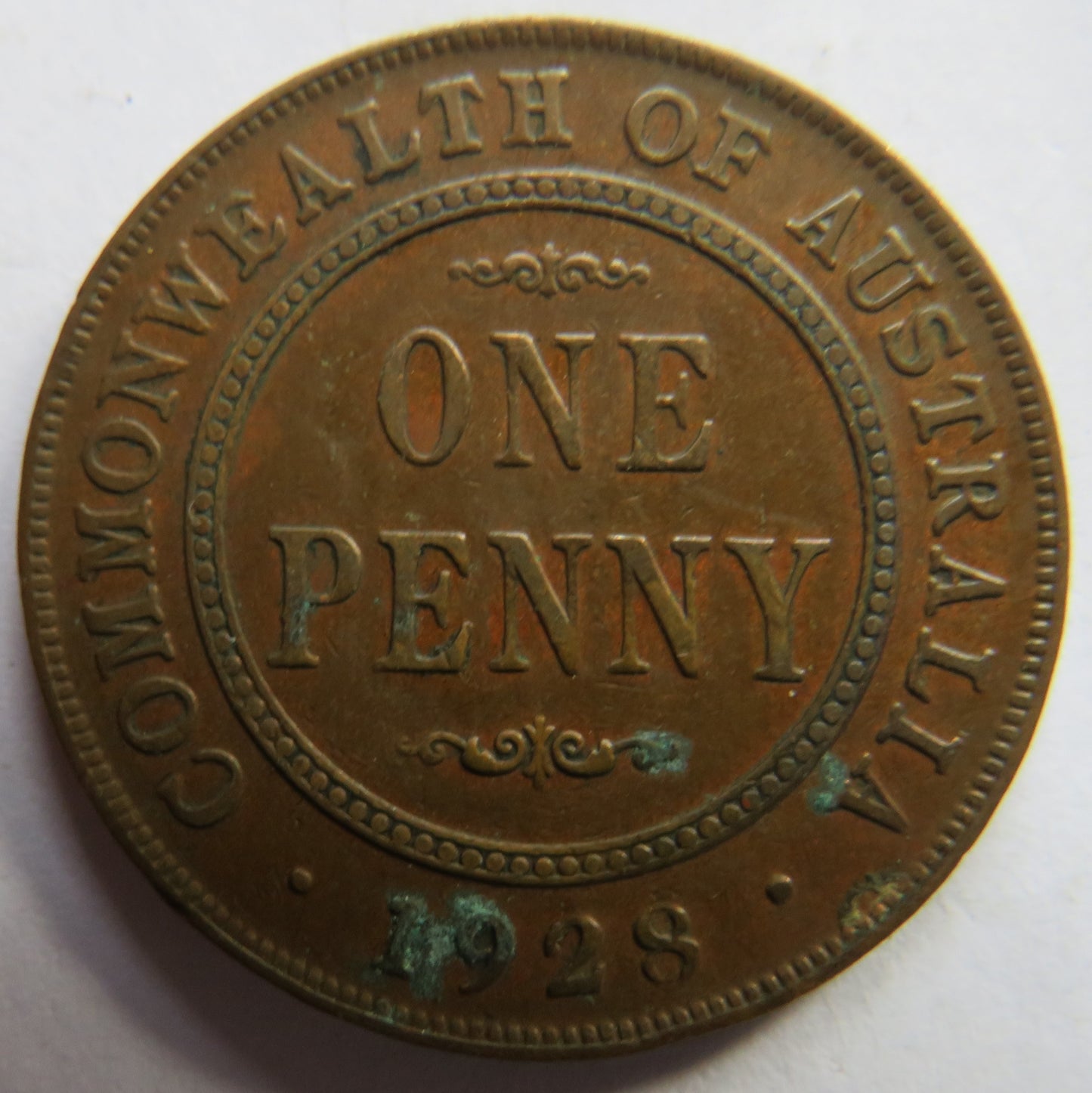 1928 King George V Australia One Penny Coin
