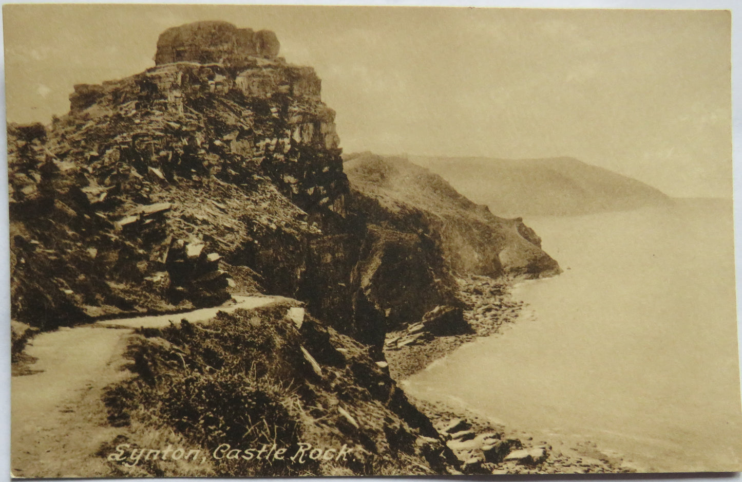 Vintage Postcard of Lynton Castle Rock