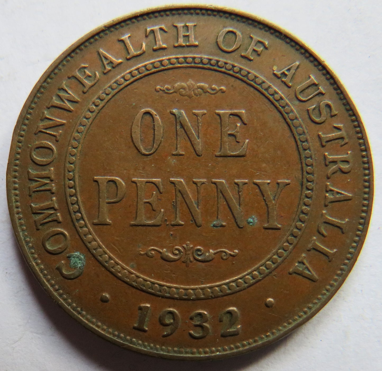 1932 King George V Australia One Penny Coin