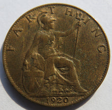 Load image into Gallery viewer, 1920 King George V Farthing Coin In Higher Grade - Great Britain
