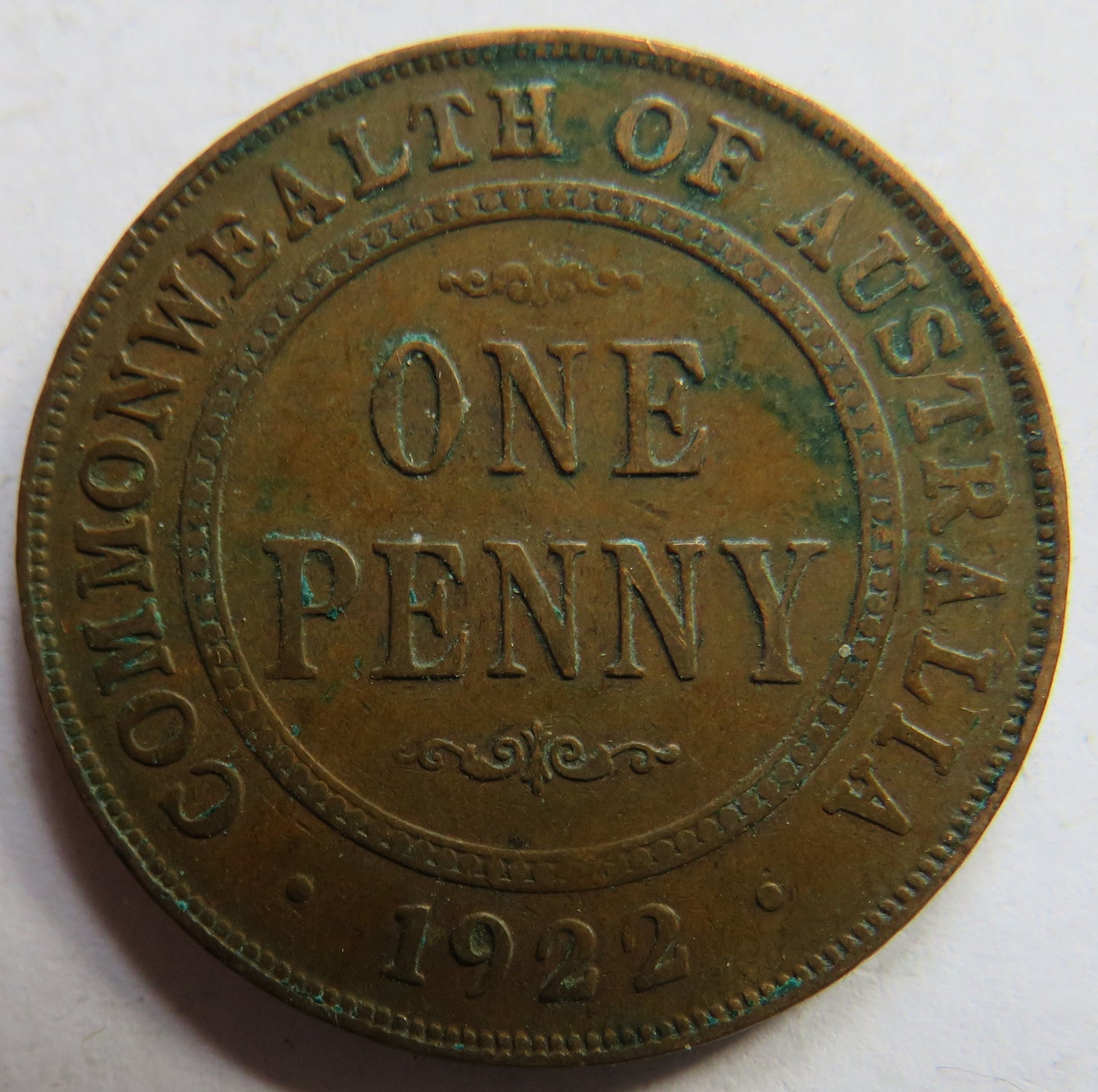1922 King George V Australia One Penny Coin