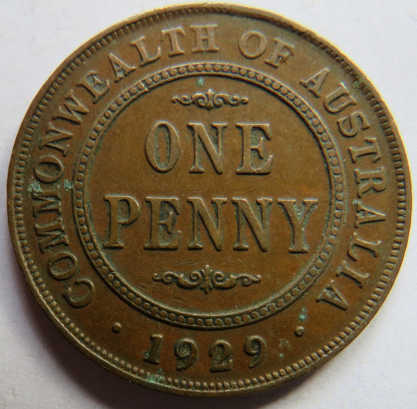 1929 King George V Australia One Penny Coin