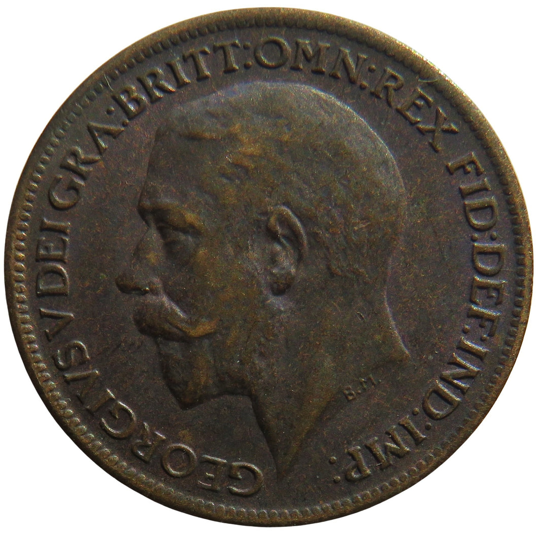 1917 King George V Farthing Coin In High Grade - Great Britain