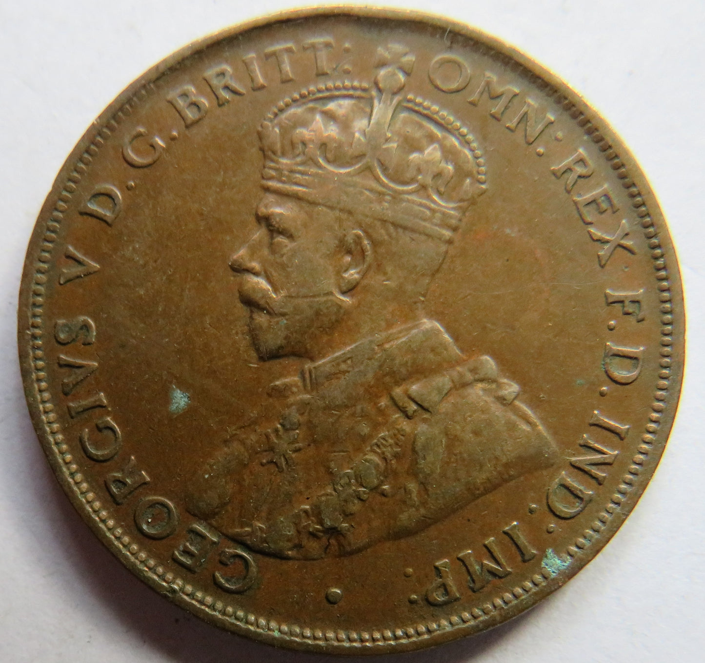 1929 King George V Australia One Penny Coin