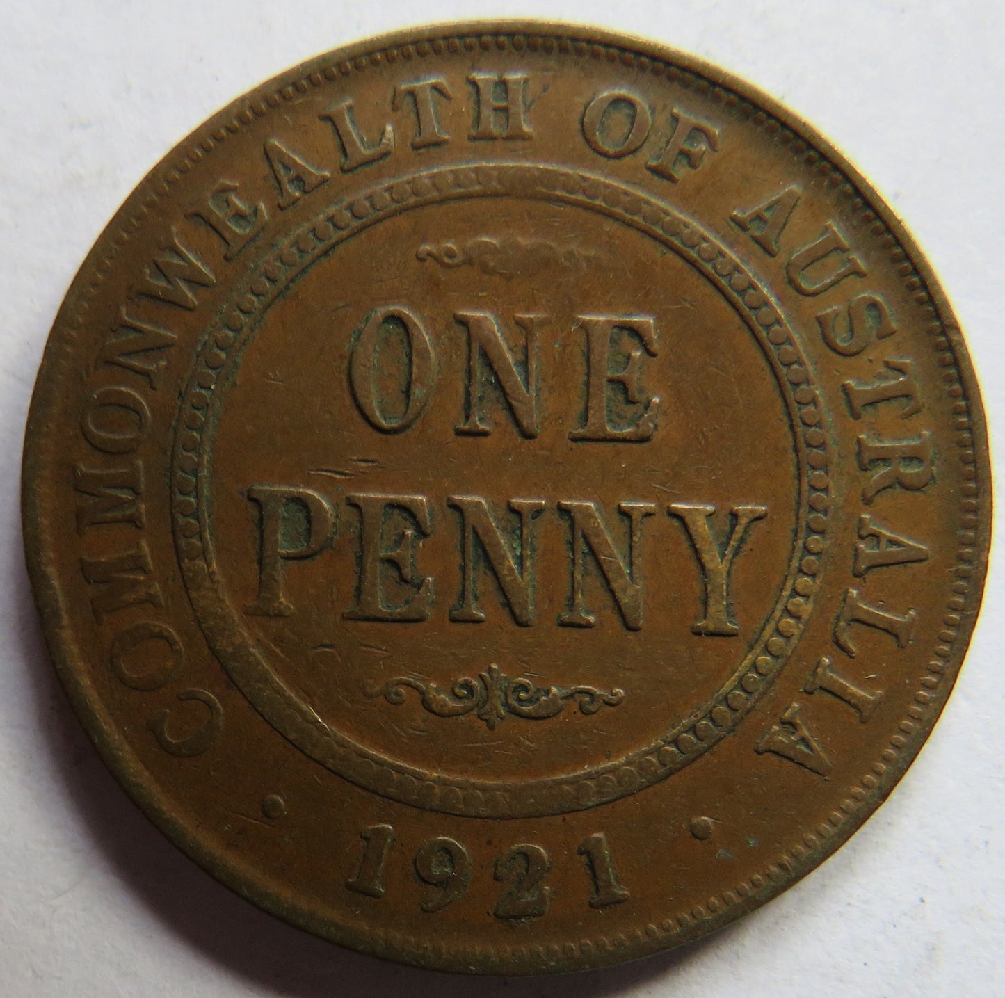1921 King George V Australia One Penny Coin