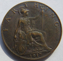 Load image into Gallery viewer, 1917 King George V Farthing Coin In Higher Grade - Great Britain
