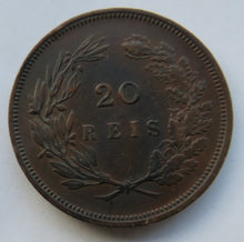 Load image into Gallery viewer, 1892 Portugal 20 Reis Coin
