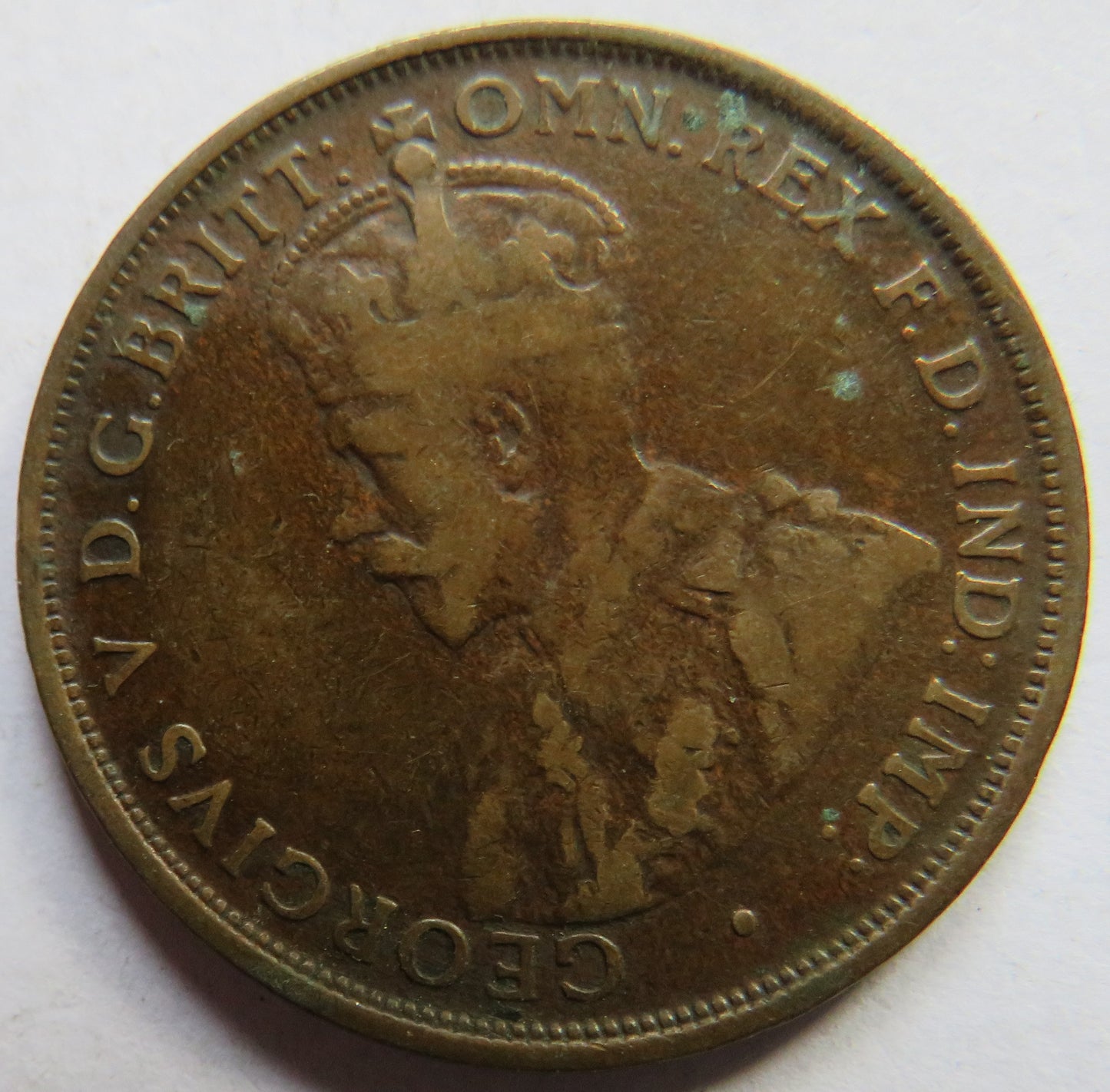 1912-H King George V Australia One Penny Coin