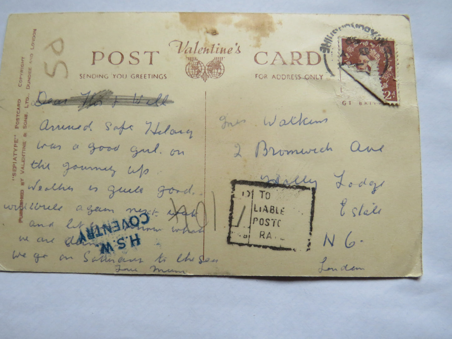 Vintage Postcard of Hawick From Weensland