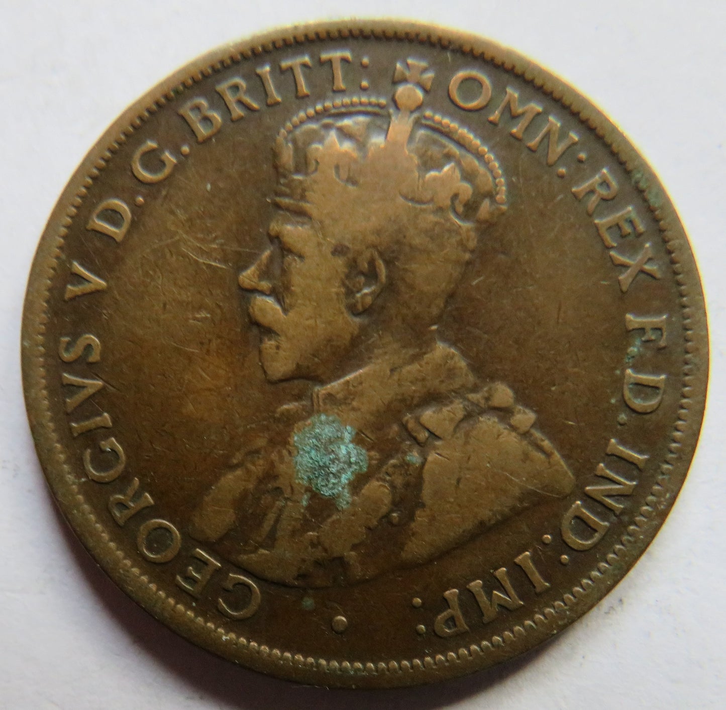 1915-H King George V Australia One Penny Coin