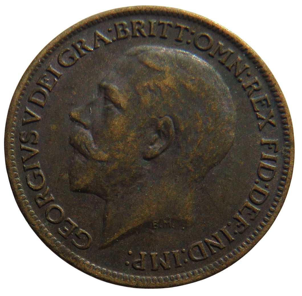 1917 King George V Farthing Coin - Great Britain