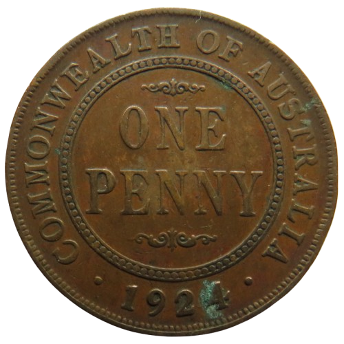 1924 King George V Australia One Penny Coin