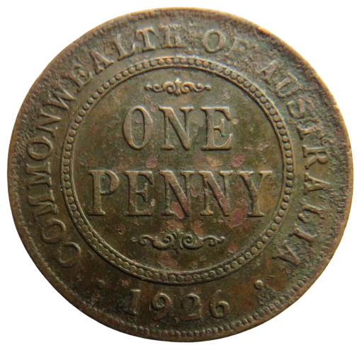 1926 King George V Australia One Penny Coin