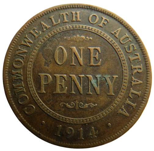 1914 King George V Australia One Penny Coin