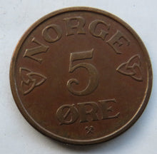 Load image into Gallery viewer, 1953 Norway 5 Ore Coin
