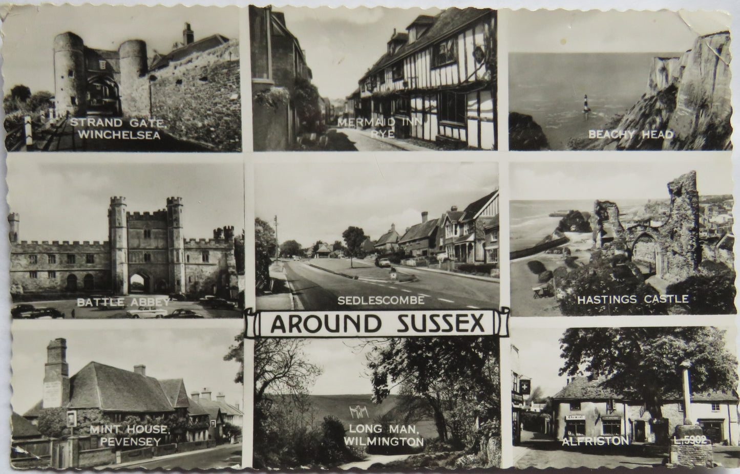 Vintage Postcard of Views Around Sussex