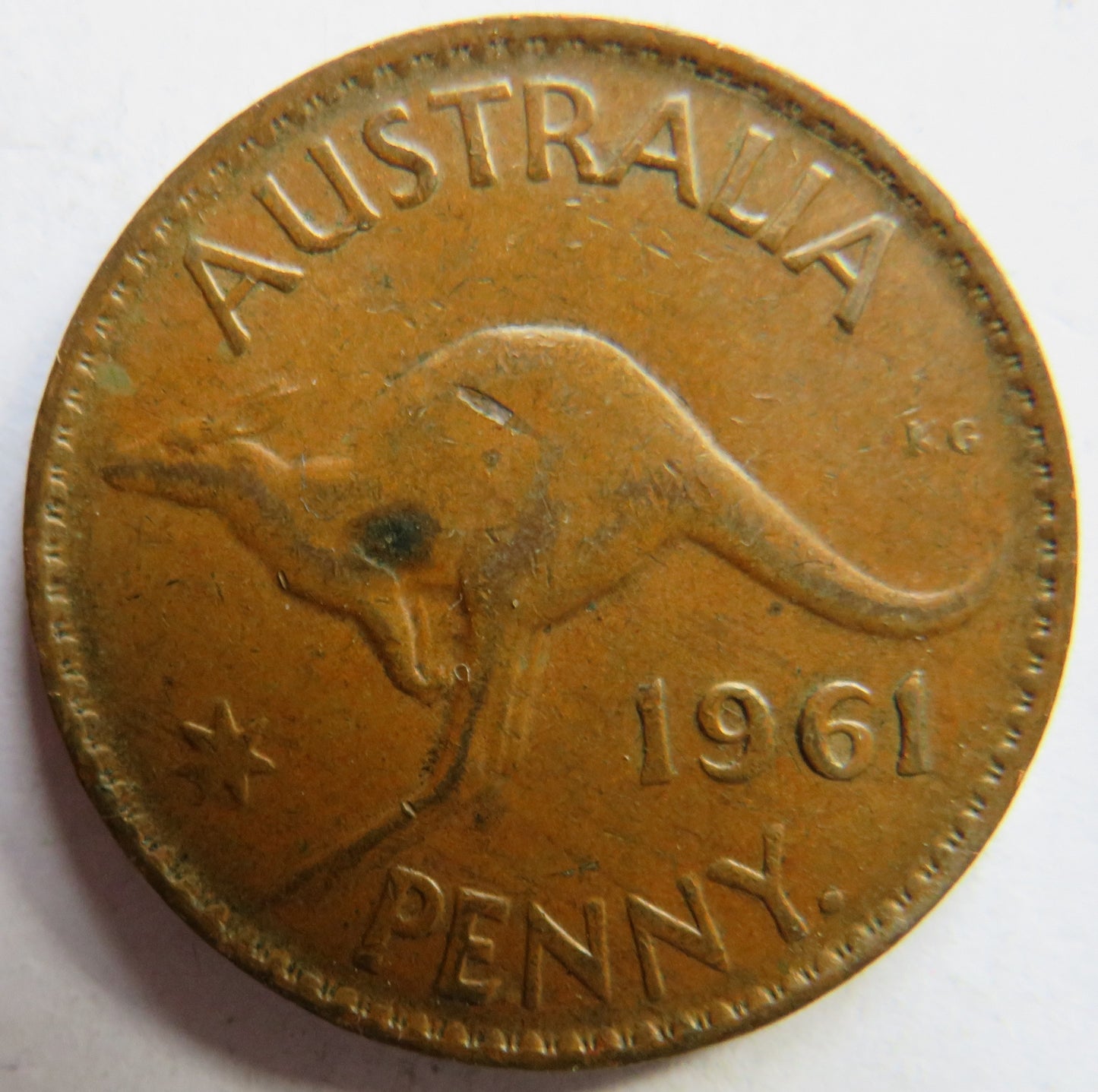 1961 Queen Elizabeth II Australia One Penny Coin