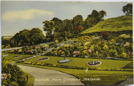 Vintage Postcard of Carlisle Park Gardens, Morpeth 1956