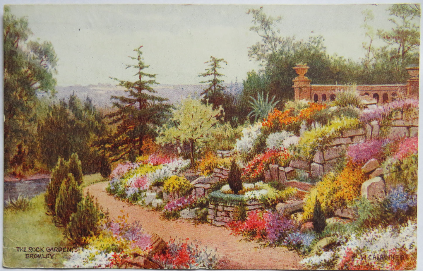 Vintage Postcard of The Rock Garden, Bromley