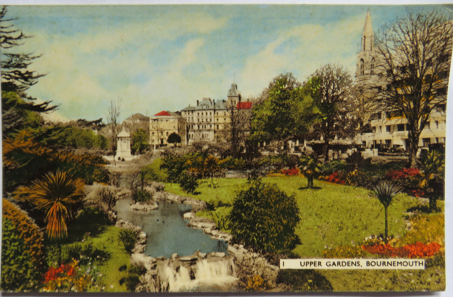 Vintage Postcard of Upper Gardens, Bournemouth 1962