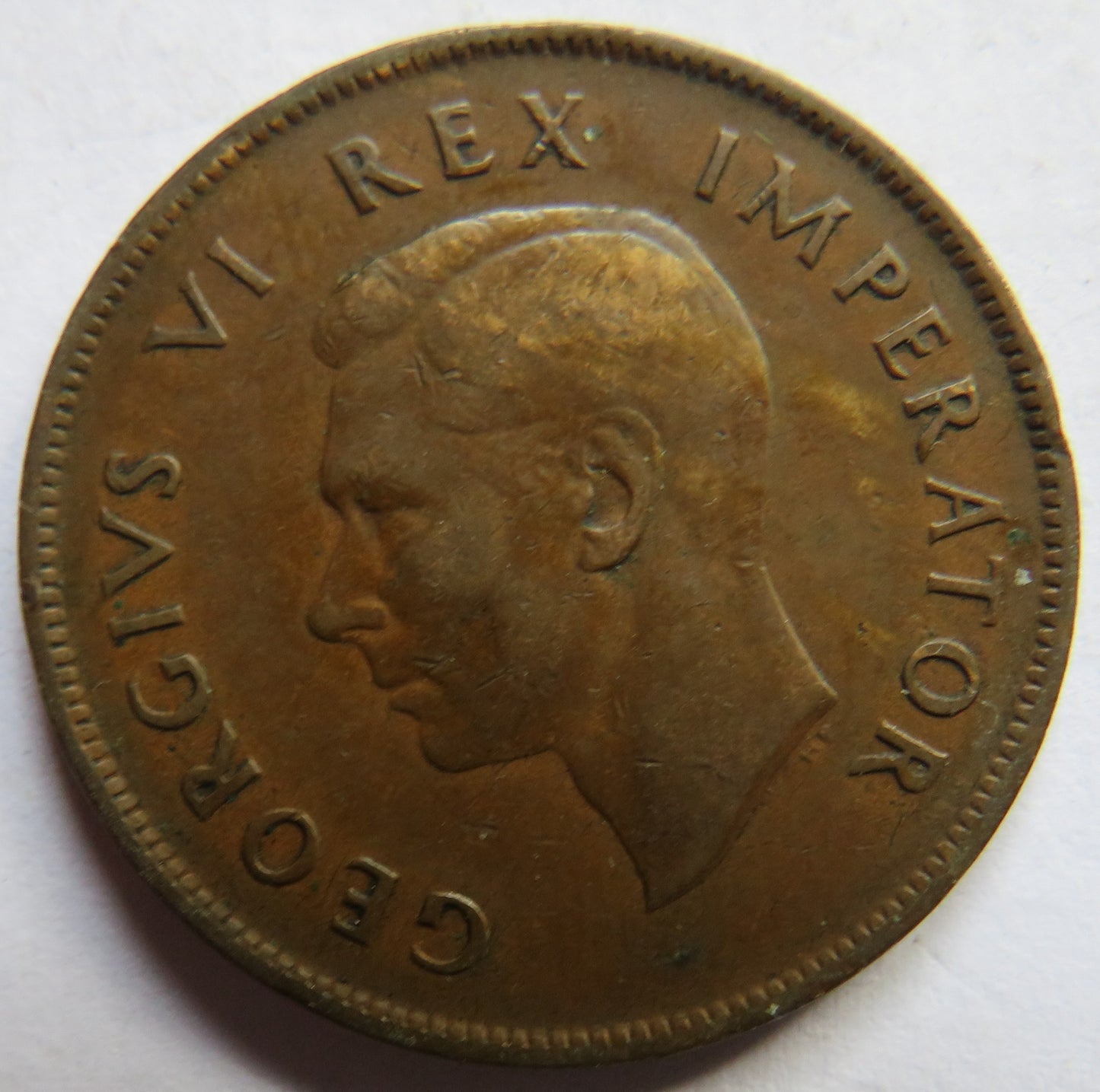 1941 King George VI South Africa One Penny Coin