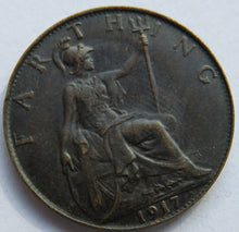 Load image into Gallery viewer, 1917 King George V Farthing Coin In Higher Grade - Great Britain
