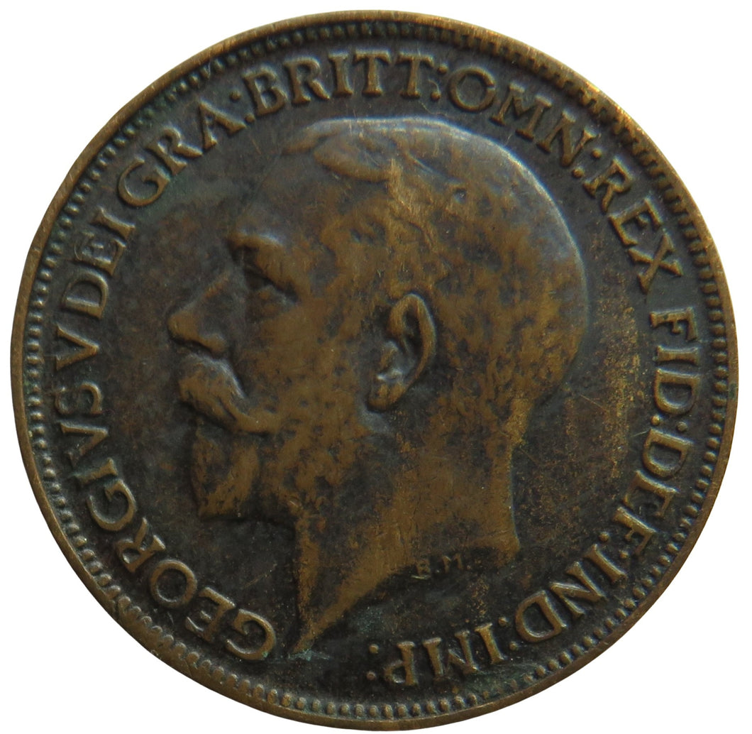 1915 King George V Farthing Coin - Great Britain