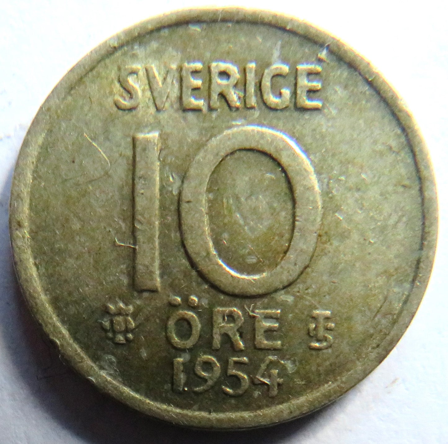 1954 Sweden Silver 10 Ore Coin