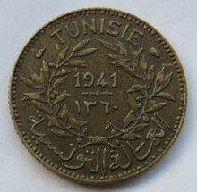 Load image into Gallery viewer, 1941 Tunisia One Franc Coin
