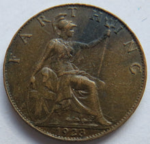 Load image into Gallery viewer, 1923 King George V Farthing Coin - Great Britain
