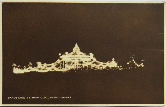 Vintage Postcard of Bandstand By Night, Southend-On-Sea