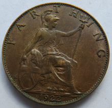 Load image into Gallery viewer, 1922 King George V Farthing Coin In High Grade - Great Britain
