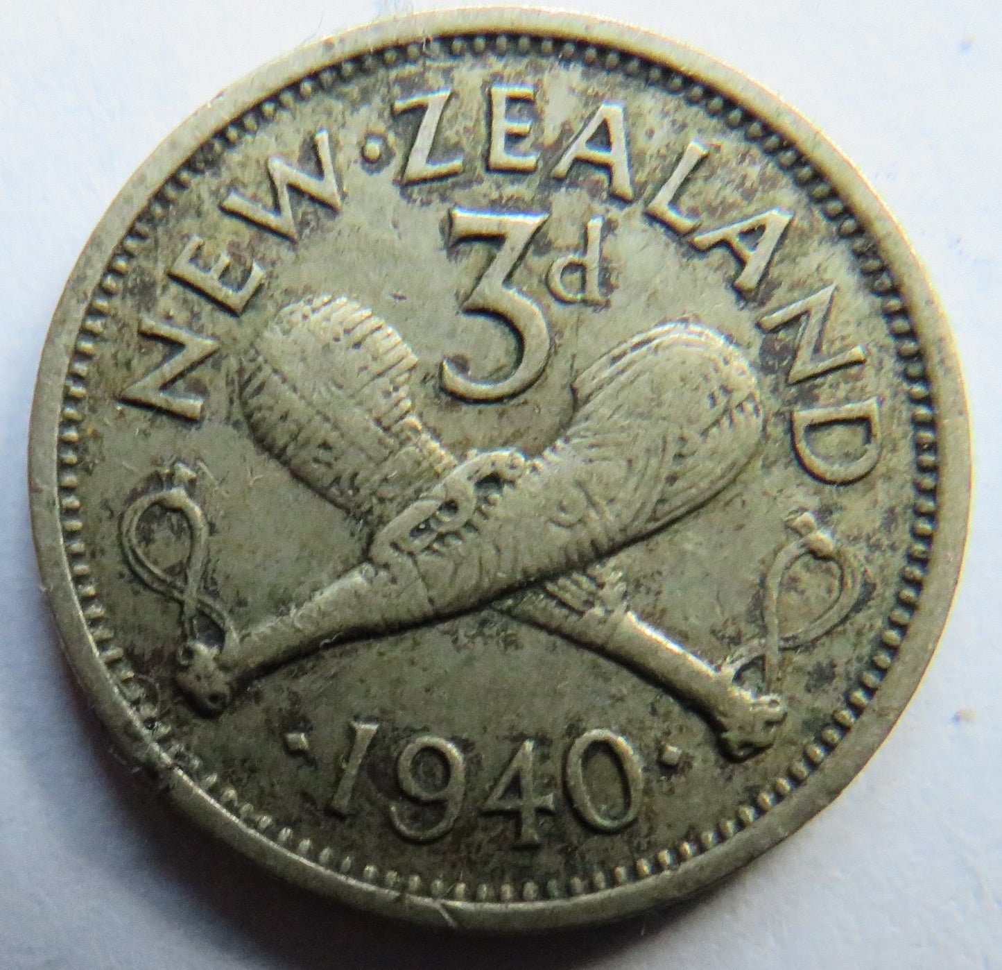 1940 King George VI New Zealand Silver Threepence Coin