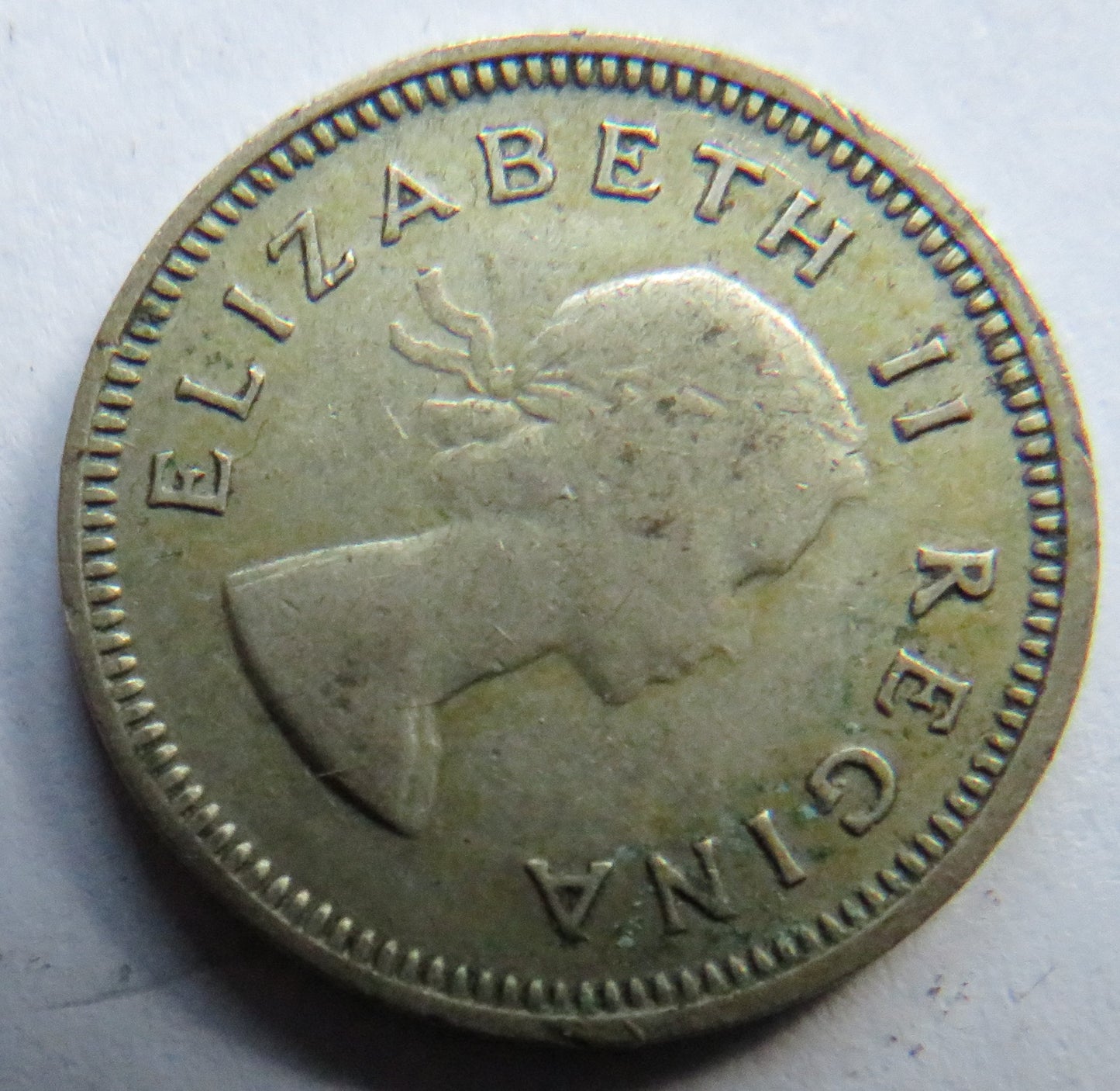 1953 Queen Elizabeth II South Africa Silver Threepence Coin