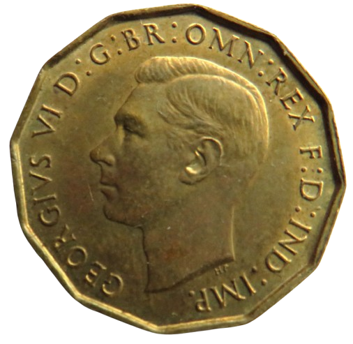 1937 King George VI Brass Threepence Coin In High Grade - Great Britain