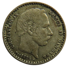 Load image into Gallery viewer, 1894 Denmark Silver 25 Ore Coin
