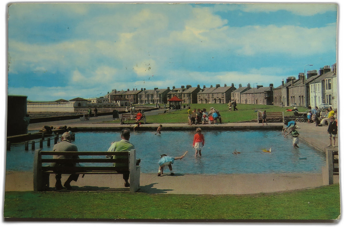 Vintage Postcard of Children's Paddling Pool, Troon, 1981