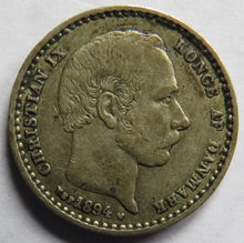 Load image into Gallery viewer, 1894 Denmark Silver 25 Ore Coin
