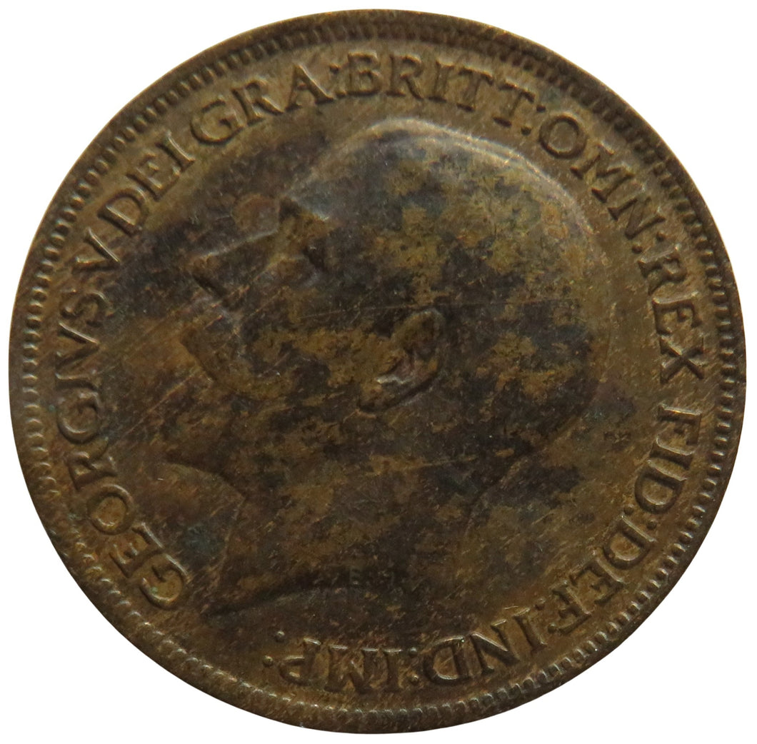 1918 King George V Farthing Coin - Great Britain