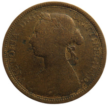 Load image into Gallery viewer, 1889 Queen Victoria Bun Head Halfpenny Coin - Great Britain
