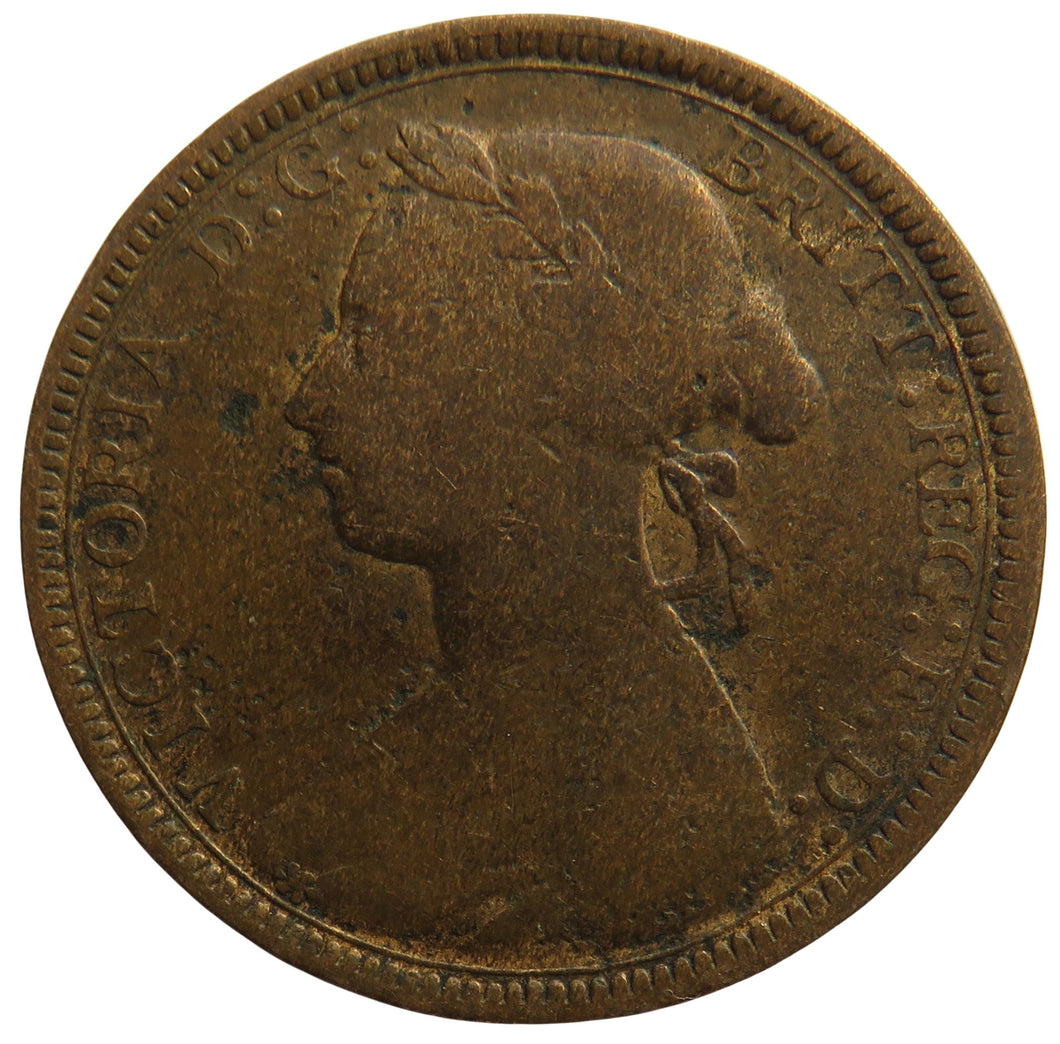 1889 Queen Victoria Bun Head Halfpenny Coin - Great Britain