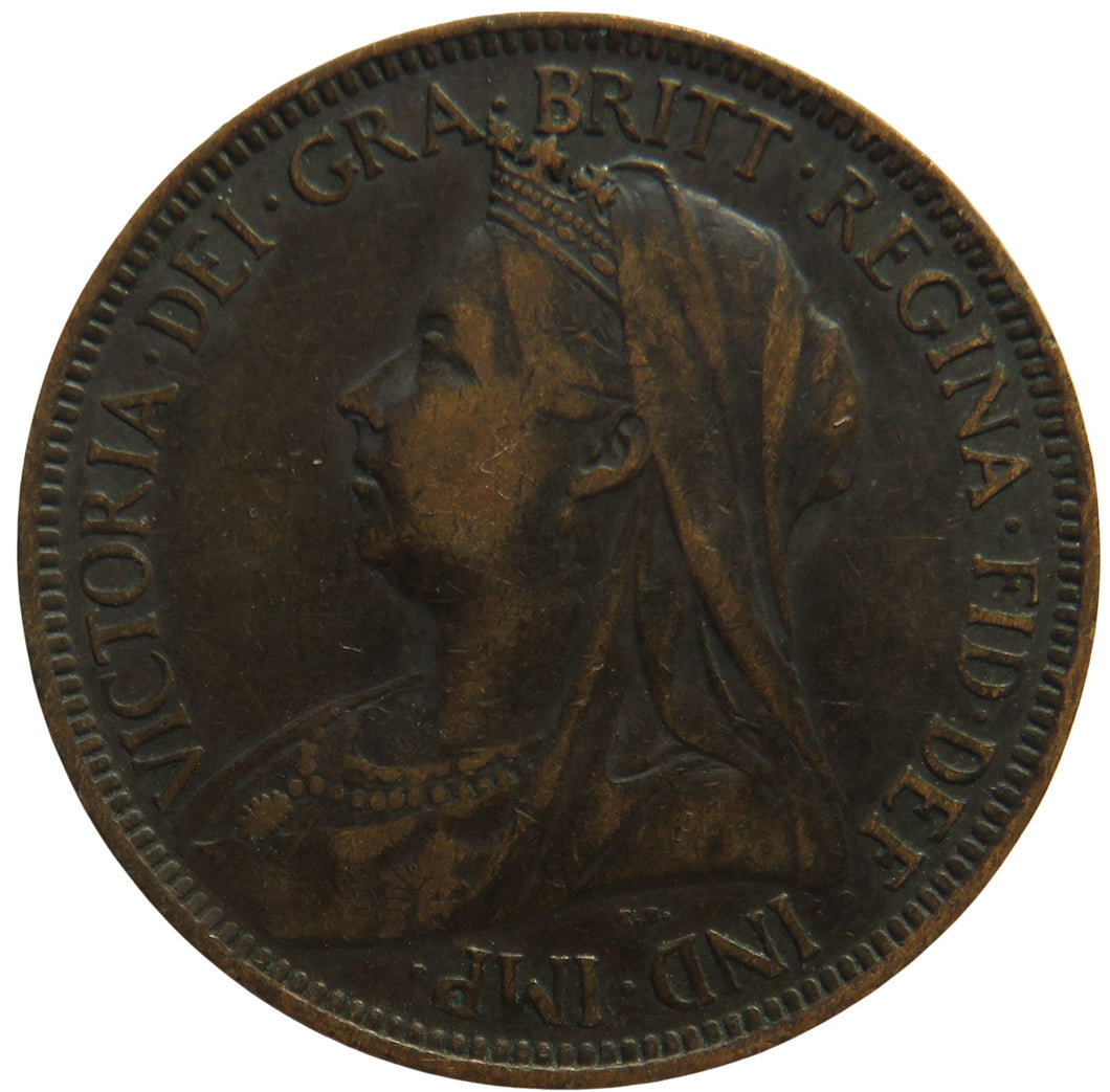 1901 Queen Victoria Halfpenny Coin - Great Britain