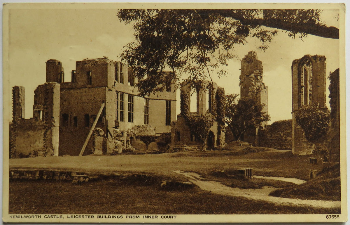 Vintage Postcard of Kenilworth Castle, Leicester Buildings From Inner Court, 1944
