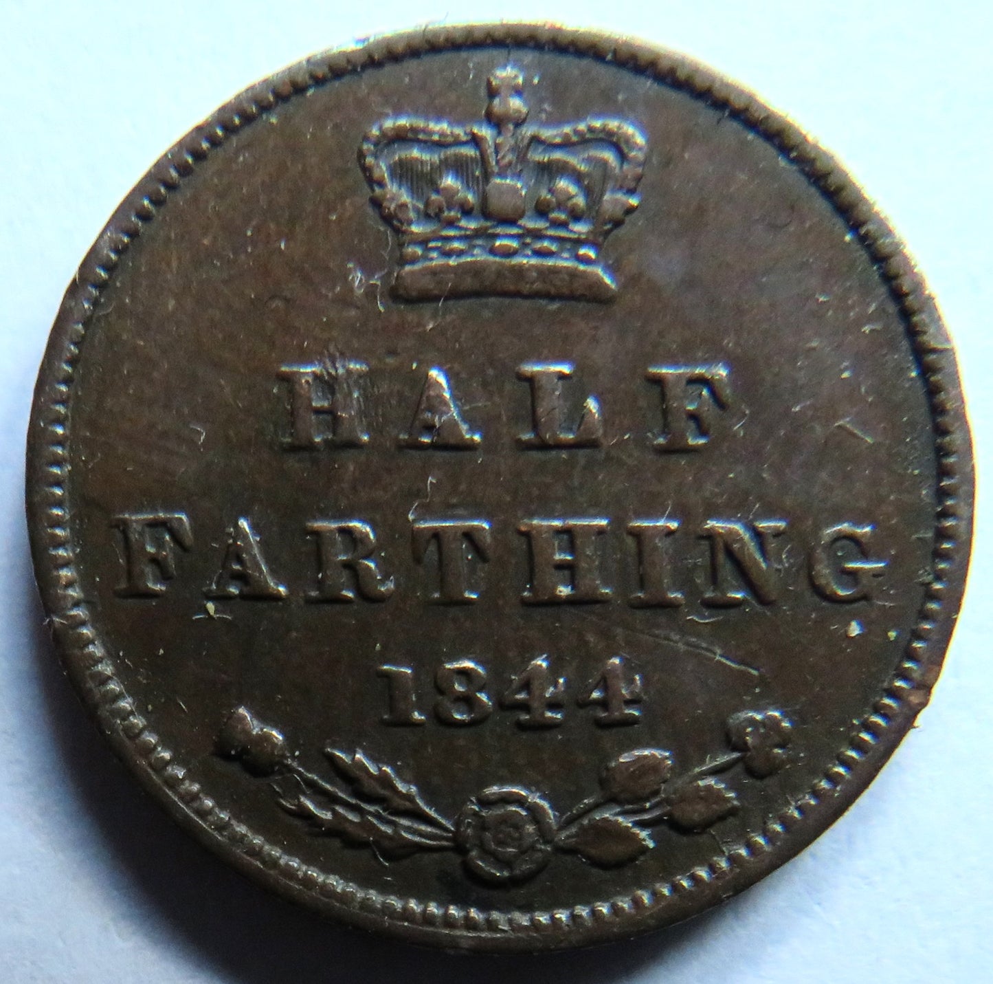 1844 Queen Victoria Half-Farthing Coin