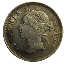 Load image into Gallery viewer, 1884 Queen Victoria Straits Settlements Silver 5 Cents Coin
