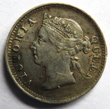 Load image into Gallery viewer, 1884 Queen Victoria Straits Settlements Silver 5 Cents Coin
