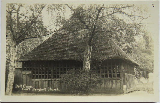 Vintage Postcard of Bell Cage East  Bergholt Church
